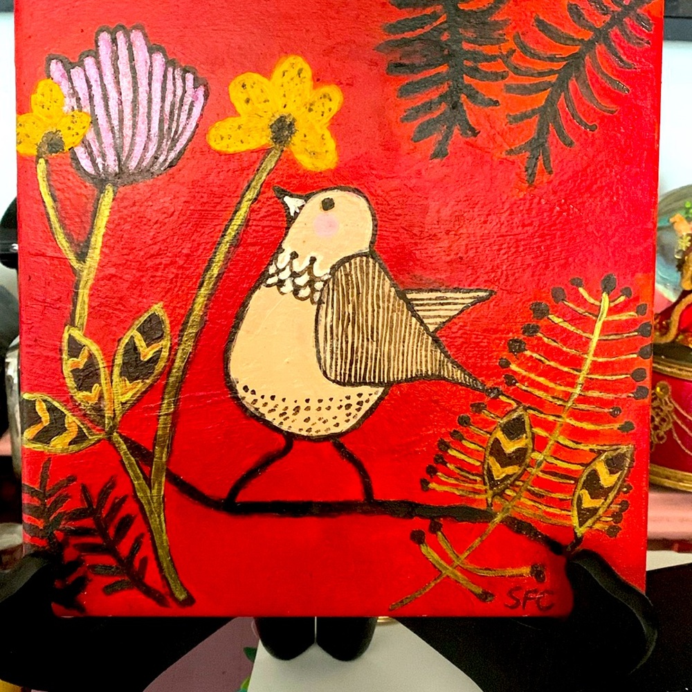 Acrylic on tile hand paintings
